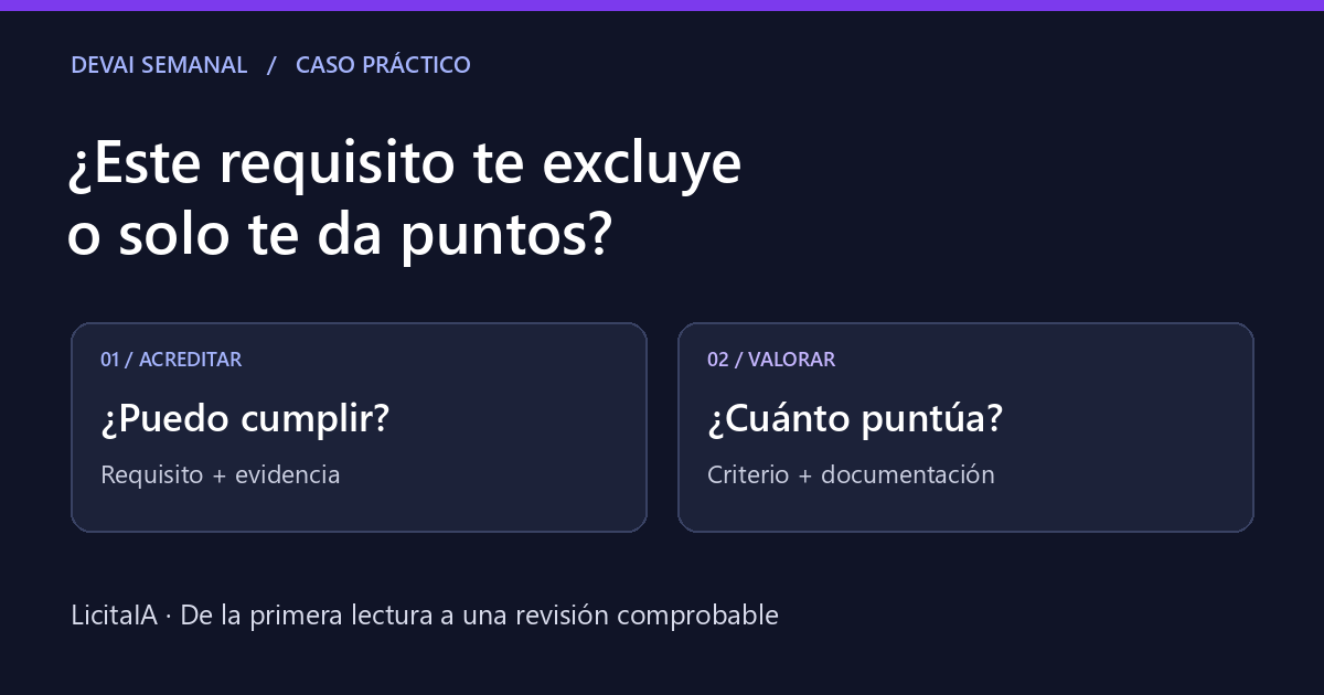 ¿Este requisito te excluye o solo te da puntos? Caso práctico de LicitaIA.