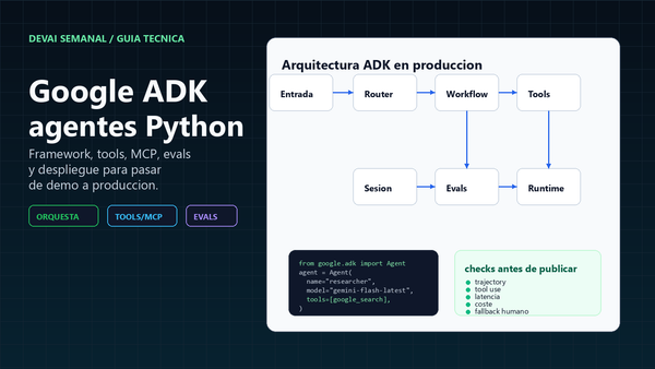 Google ADK: cómo crear agentes Python con tools, MCP y evals sin quedarte en demo