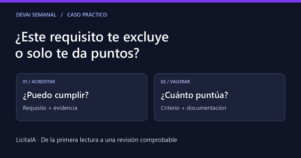 ¿Este requisito te excluye o solo te da puntos? Caso práctico de LicitaIA.